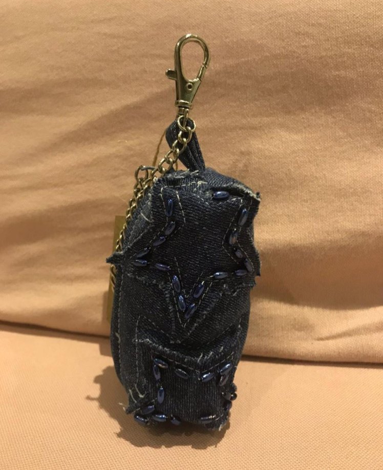 Zincir Detaylı Koyu Mavi Biker Anahtarlık - Görsel 3