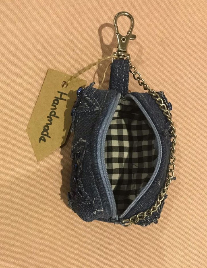 Zincir Detaylı Koyu Mavi Biker Anahtarlık - Görsel 5