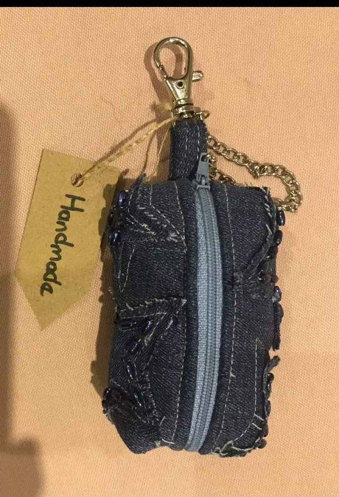 Zincir Detaylı Koyu Mavi Biker Anahtarlık - Görsel 4