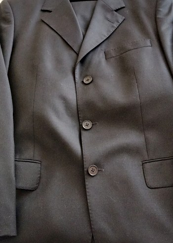 Düğmeli Siyah Erkek Takım Elbise - Görsel 11