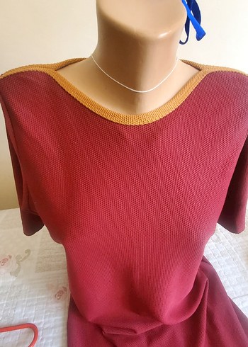 xxl Beden Bordo Kadın Triko Elbise