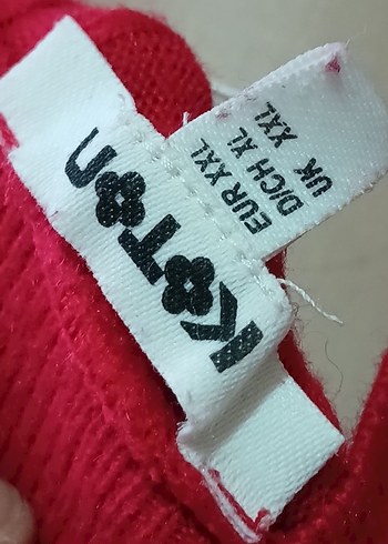 Kırmızı Boğazlı Uzun Kollu Kadın Kazak - Görsel 5