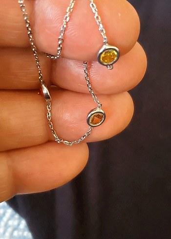 Diğer Renkli taşlı 925 ayar saf gümüş halhal
