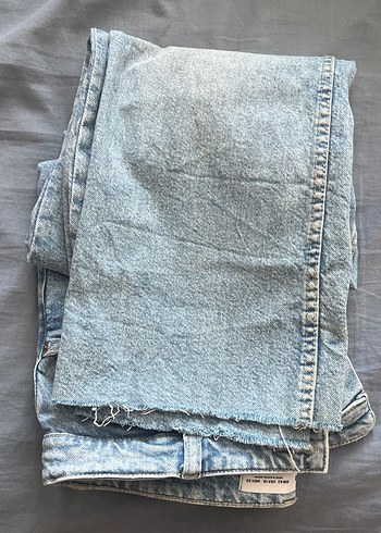 Bershka Bershka Mavi Baskılı Bol Kesim Kot Pantolon