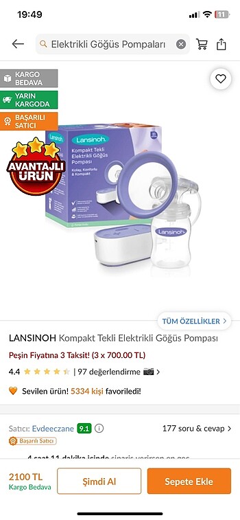 Elektrikli süt sağma makinası
