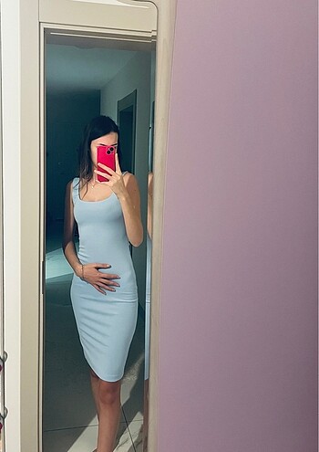 Bebe mavisi midi elbise