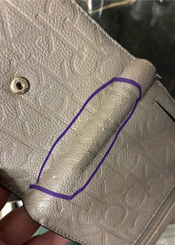 Bej Deri Calvin Klein Kadın Cüzdan - Görsel 6