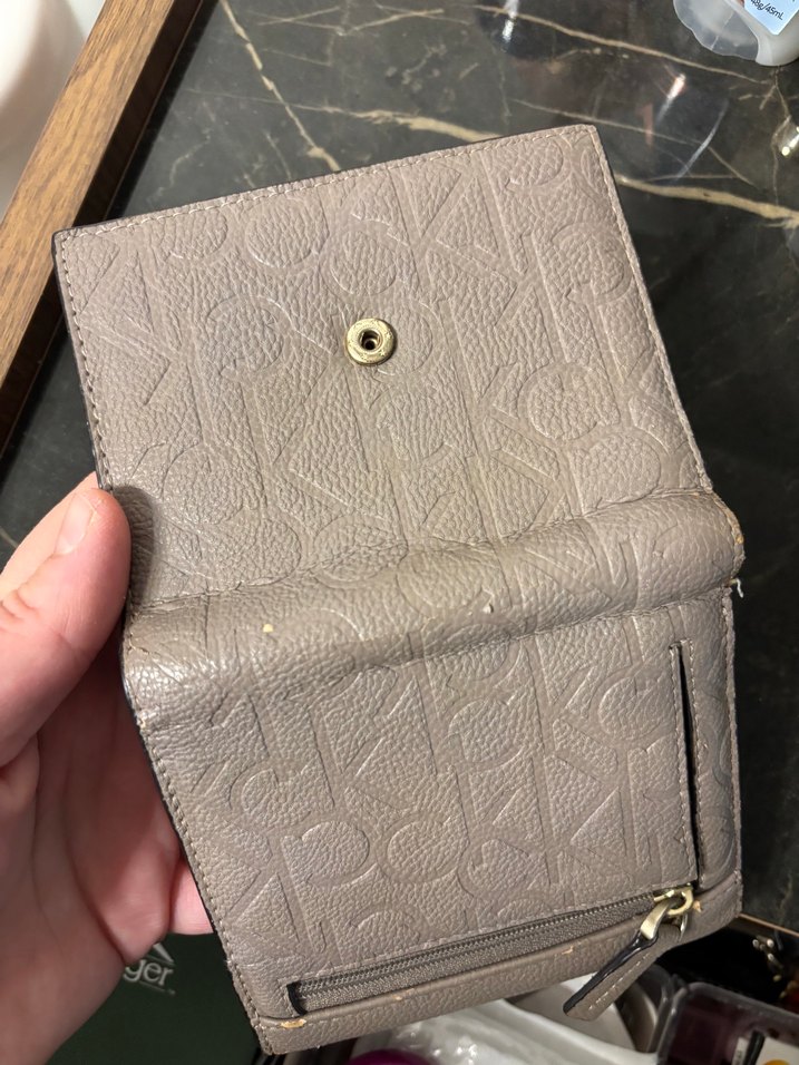 Bej Deri Calvin Klein Kadın Cüzdan - Görsel 3