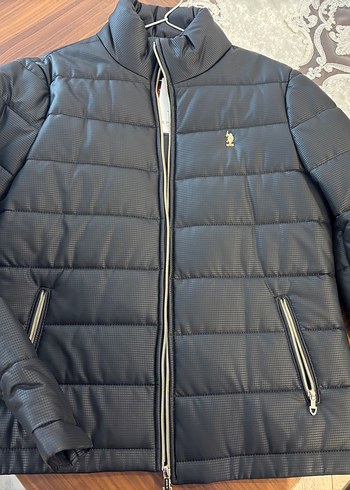 Us polo assn Kadın Siyah Deri Fermuarlı Kış Ceketi - Görsel 2