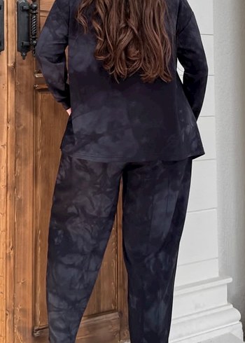 Siyah Batik Desenli Salaş Kadın Eşofman Takımı - Görsel 4