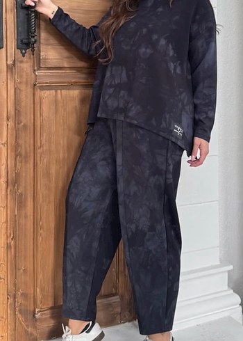 Siyah Batik Desenli Salaş Kadın Eşofman Takımı - Görsel 3