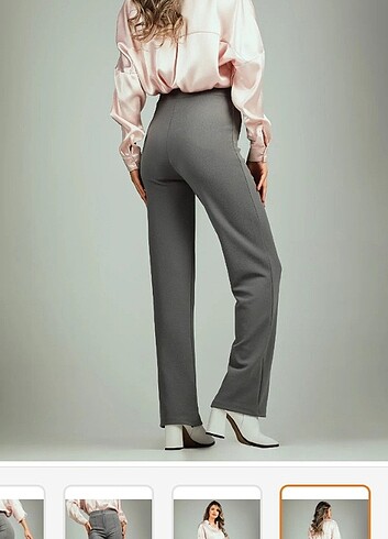 xl Beden gri Renk Kadın Çimali Likralı Kumaş Pantolon 