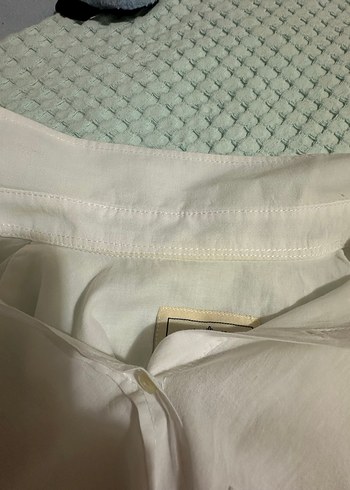 Collezione Düğmeli Beyaz Keten Kadın Gömlek