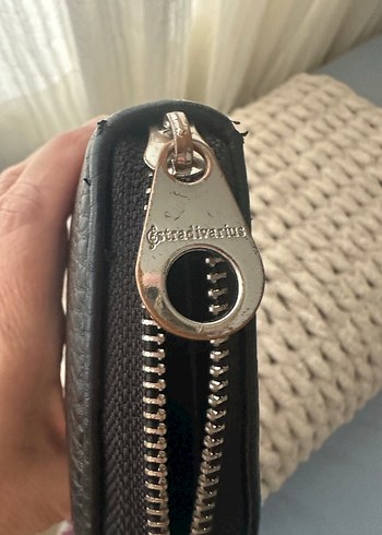 Stradivarius Stradivarius Siyah Deri Fermuarlı Kadın Cüzdanı