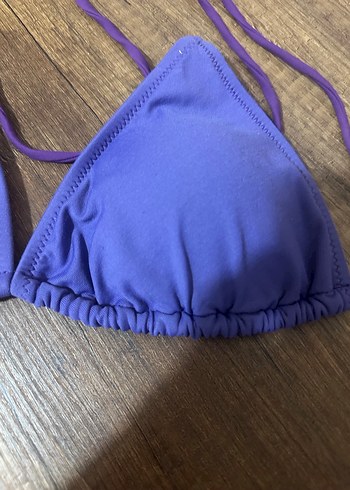 Diğer Mor Boyundan İpli Üçgen Bikini Üstü