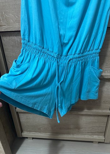 PENTİ Turkuaz Straplez Penye Tulum - Görsel 3