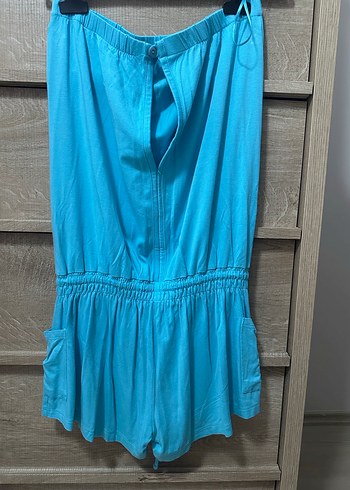 PENTİ Turkuaz Straplez Penye Tulum - Görsel 5