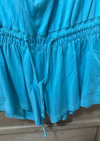 PENTİ Turkuaz Straplez Penye Tulum - Görsel 4