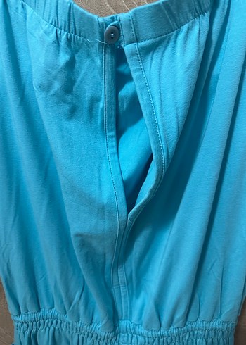 PENTİ Turkuaz Straplez Penye Tulum - Görsel 6