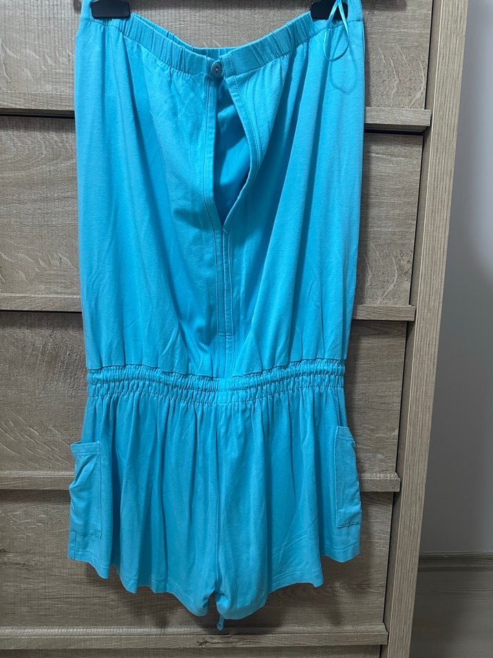 PENTİ Turkuaz Straplez Penye Tulum - Görsel 5