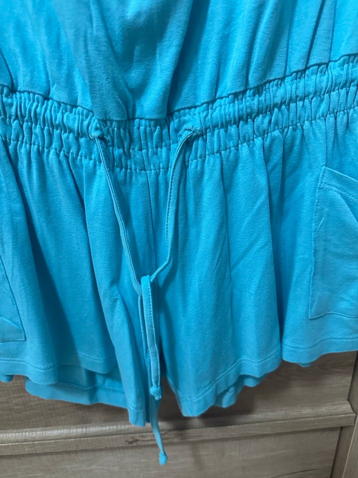 PENTİ Turkuaz Straplez Penye Tulum - Görsel 4