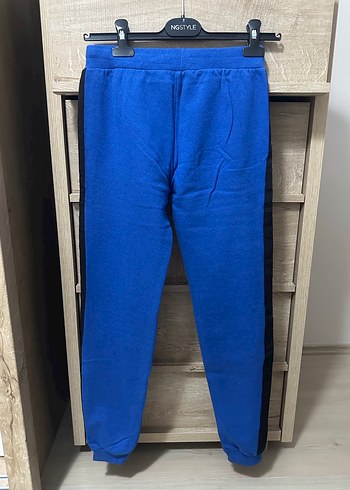 Yanları Siyah Şeritli Mavi Jogger Eşofman Alt - Görsel 3