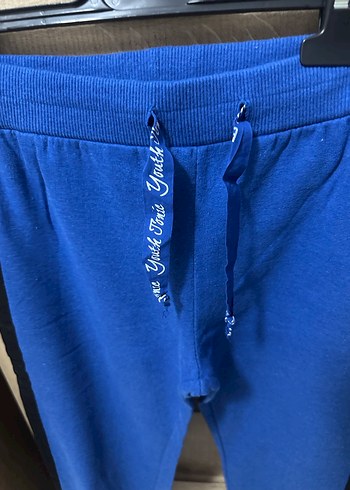 Yanları Siyah Şeritli Mavi Jogger Eşofman Alt - Görsel 5