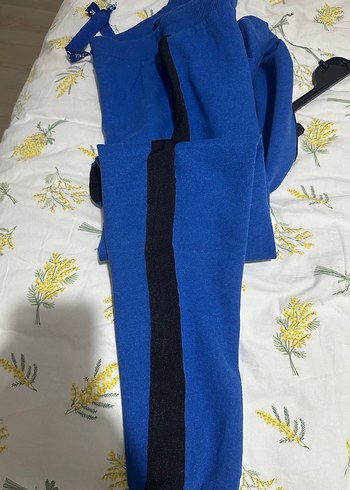 Yanları Siyah Şeritli Mavi Jogger Eşofman Alt - Görsel 10