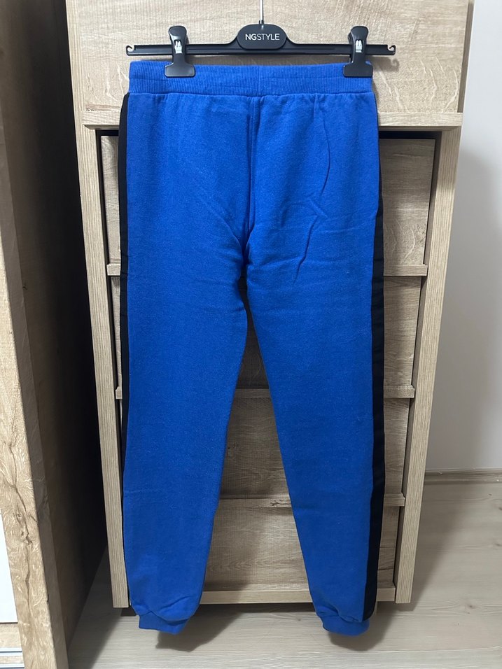 Yanları Siyah Şeritli Mavi Jogger Eşofman Alt - Görsel 3