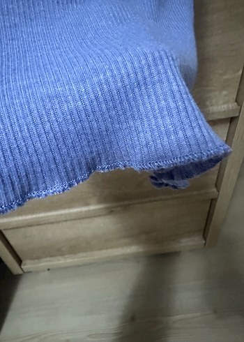 Koton Fitilli ve Likralı Mavi Bluz/Tişört - Görsel 5