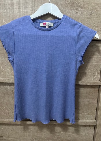 Koton Fitilli ve Likralı Mavi Bluz/Tişört - Görsel 2