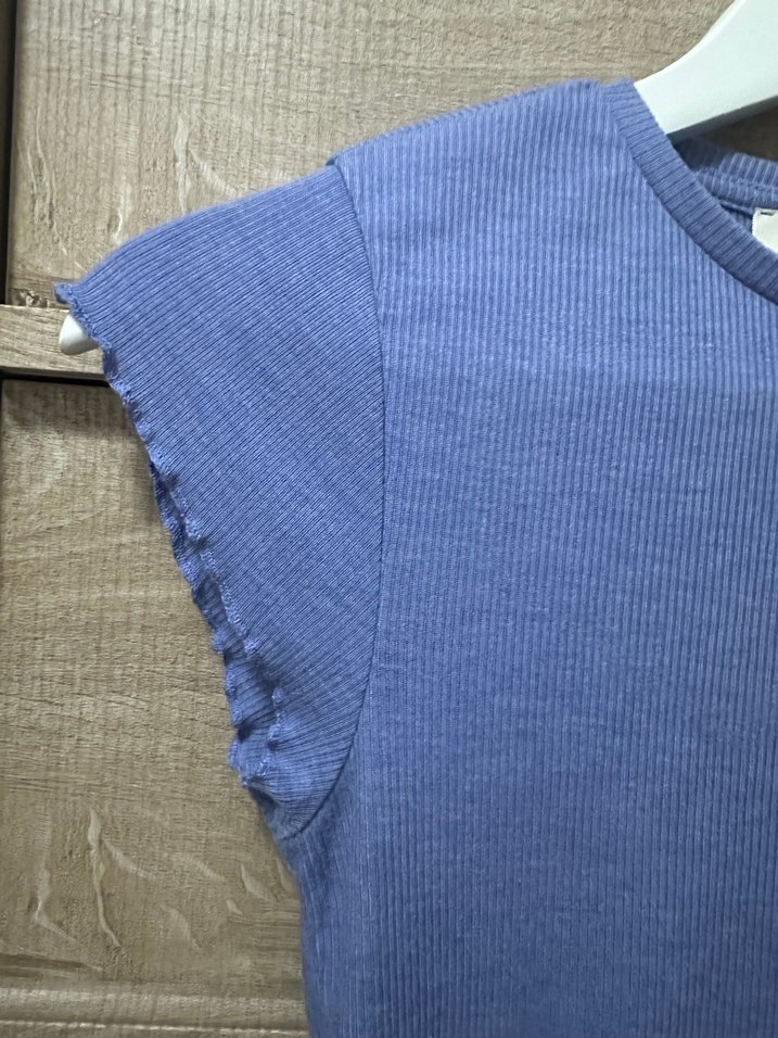 Koton Fitilli ve Likralı Mavi Bluz/Tişört - Görsel 3
