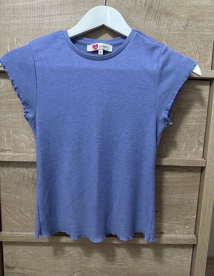 Koton Fitilli ve Likralı Mavi Bluz/Tişört - Görsel 2