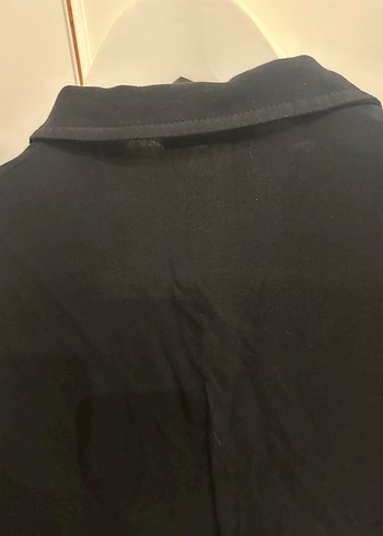 Collezione Kısa Kollu İp Detaylı Siyah Bluz/Gömlek - Görsel 11