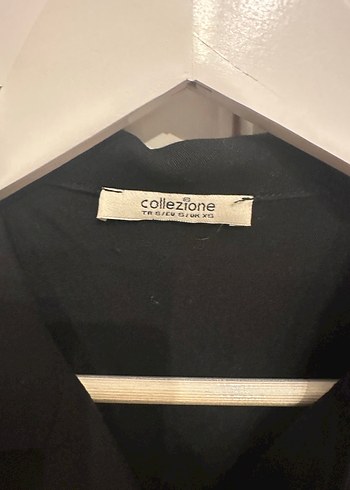 Collezione Kısa Kollu İp Detaylı Siyah Bluz/Gömlek - Görsel 9