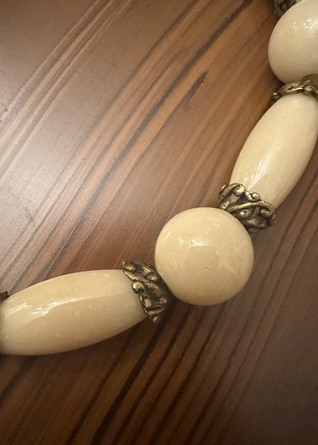 Bohem Tarz Kemik Görünümlü Boncuklu Kolye - Görsel 9