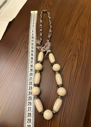 Bohem Tarz Kemik Görünümlü Boncuklu Kolye - Görsel 3