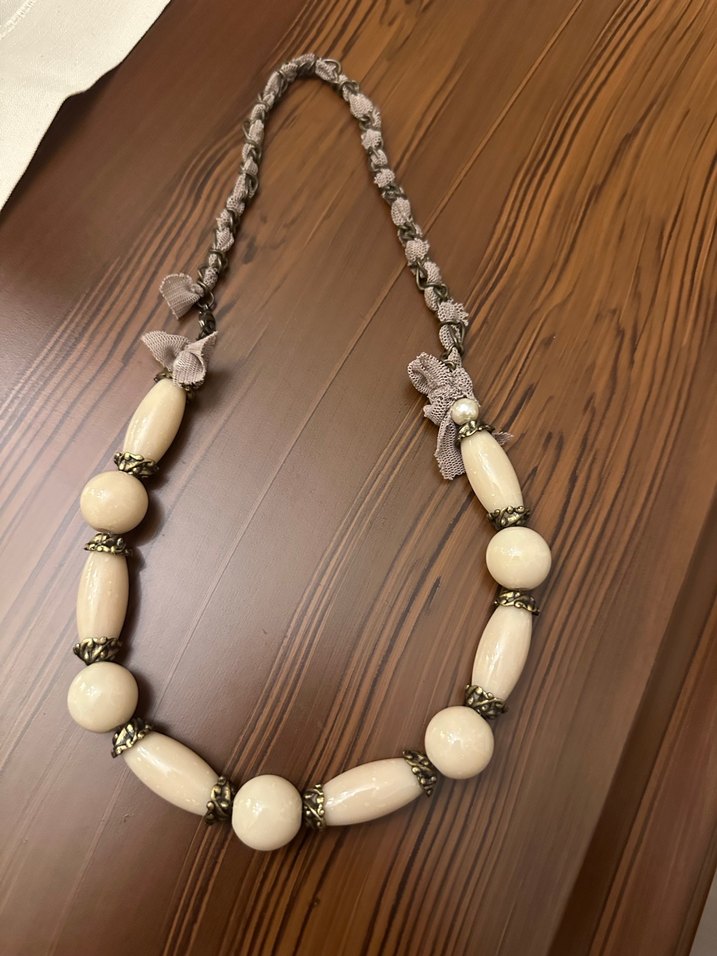 Bohem Tarz Kemik Görünümlü Boncuklu Kolye - Görsel 2