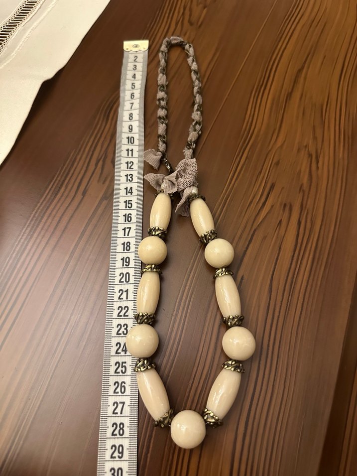 Bohem Tarz Kemik Görünümlü Boncuklu Kolye - Görsel 3