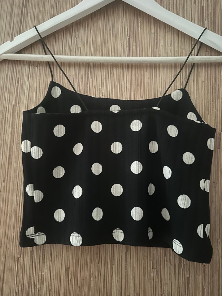 River İsland Marka  Puantiyeli İnce Askılı Mini Bluz - Görsel 4