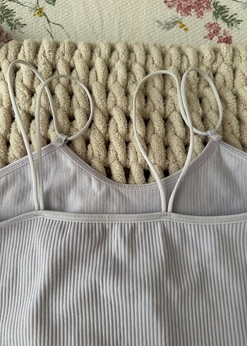 Lila Rengi İnce Askılı Fitilli Bluz - Görsel 12