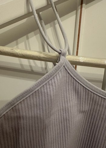 Lila Rengi İnce Askılı Fitilli Bluz - Görsel 6