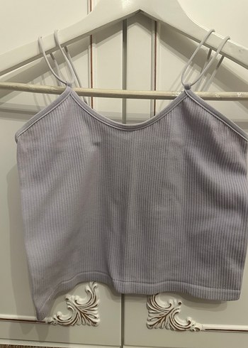 Lila Rengi İnce Askılı Fitilli Bluz - Görsel 4