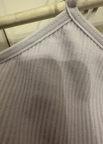 Lila Rengi İnce Askılı Fitilli Bluz - Görsel 11