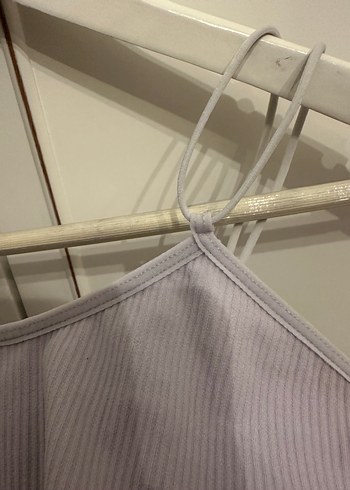 Lila Rengi İnce Askılı Fitilli Bluz - Görsel 10