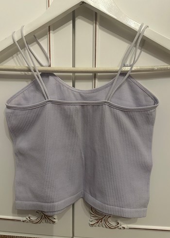 Lila Rengi İnce Askılı Fitilli Bluz - Görsel 5