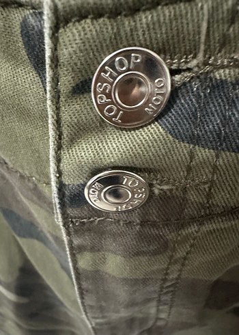 Topshop Moto Kamuflaj Desen Kemerli Jean Pantolon W30/32 - Görsel 7