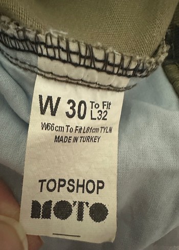 Topshop Moto Kamuflaj Desen Kemerli Jean Pantolon W30/32 - Görsel 8