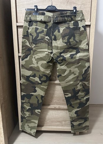 Topshop Moto Kamuflaj Desen Kemerli Jean Pantolon W30/32 - Görsel 2