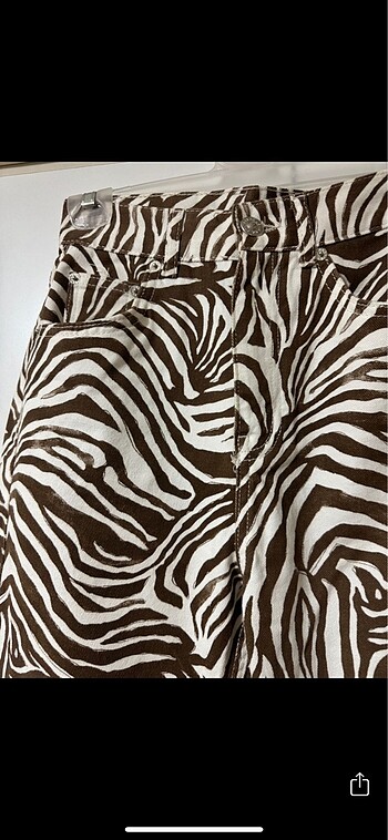 xs Beden Zebra Desen Kutu Butik Pantolon